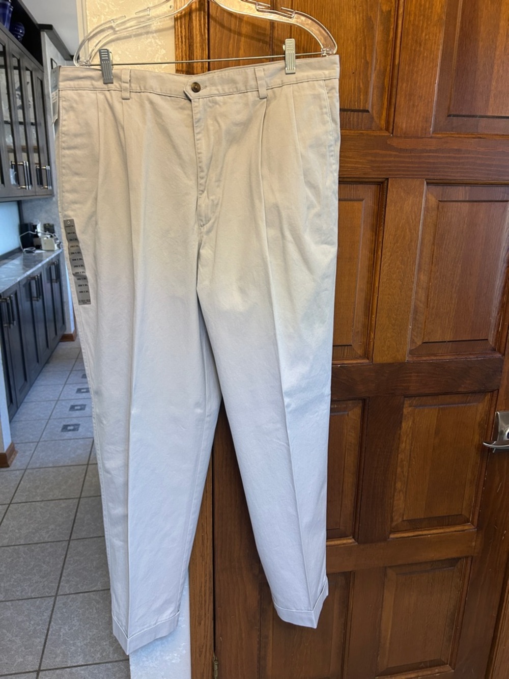 Claiborne Men's Pleated Chino Pants in Light Tan